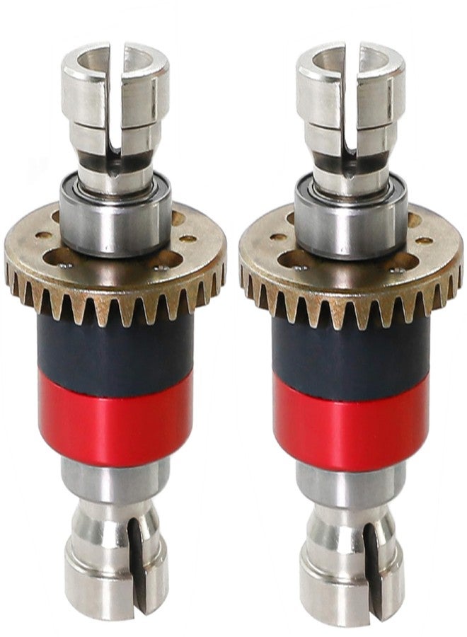 UURCSKY 2 pcs Steel Assembled Differential 30T 0.8Mod GROM for ARRMA 1/18 Granite Typhon 1/14 Mojave GROM,Replacement # ARA311177#ARA311177V2 (Silver Red) - Image 2